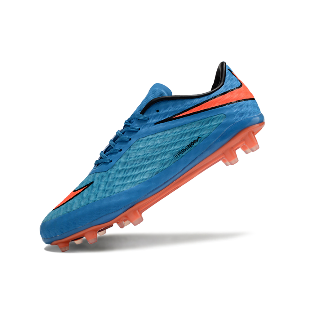 Chuteira Campo Nike Retrô Hypervenom Phantom I FG Azul, Laranja e Preto