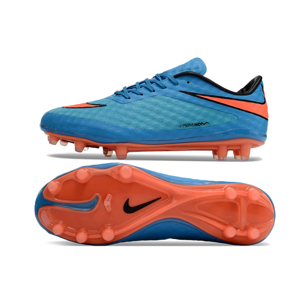 Chuteira Campo Nike Retrô Hypervenom Phantom I FG Azul, Laranja e Preto