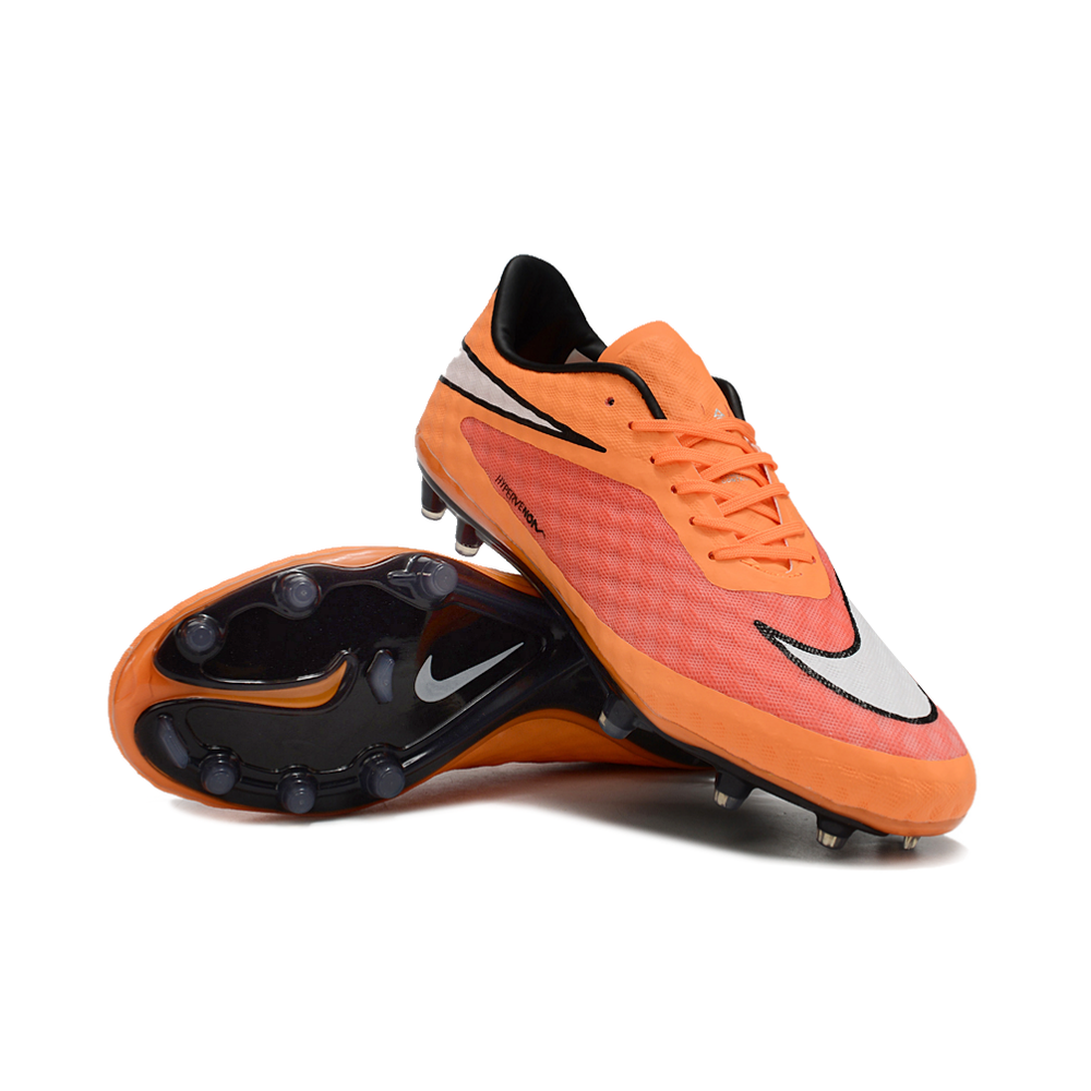 Chuteira Campo Nike Retrô Hypervenom Phantom I FG Laranja, Vermelha, Branca e Preta