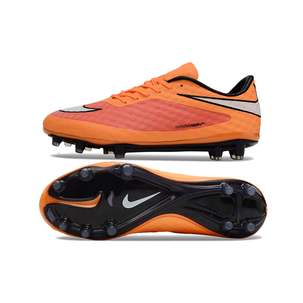 Chuteira Campo Nike Retrô Hypervenom Phantom I FG Laranja, Vermelha, Branca e Preta