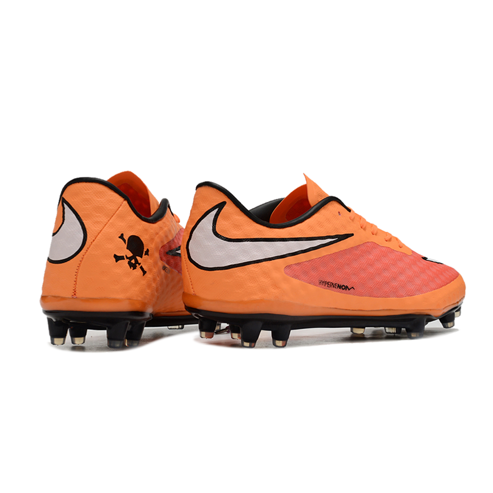 Chuteira Campo Nike Retrô Hypervenom Phantom I FG Laranja, Vermelha, Branca e Preta