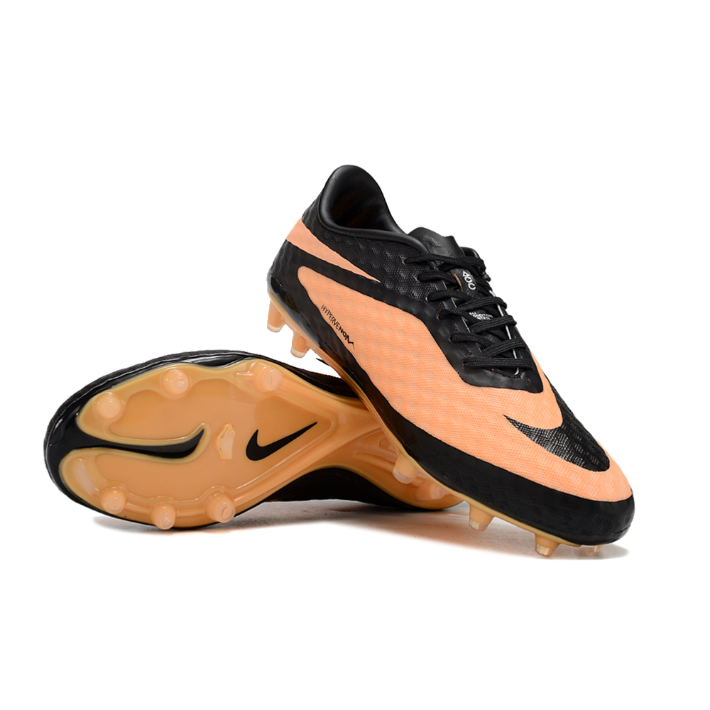 Chuteira Campo Nike Retrô Hypervenom Phantom I FG Preta e Laranja
