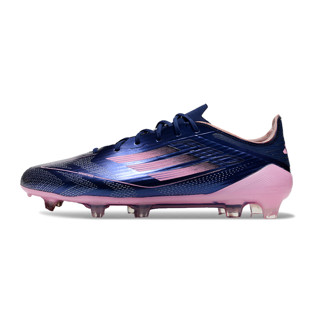 Chuteira Campo Adidas F50 FG Azul e Rosa