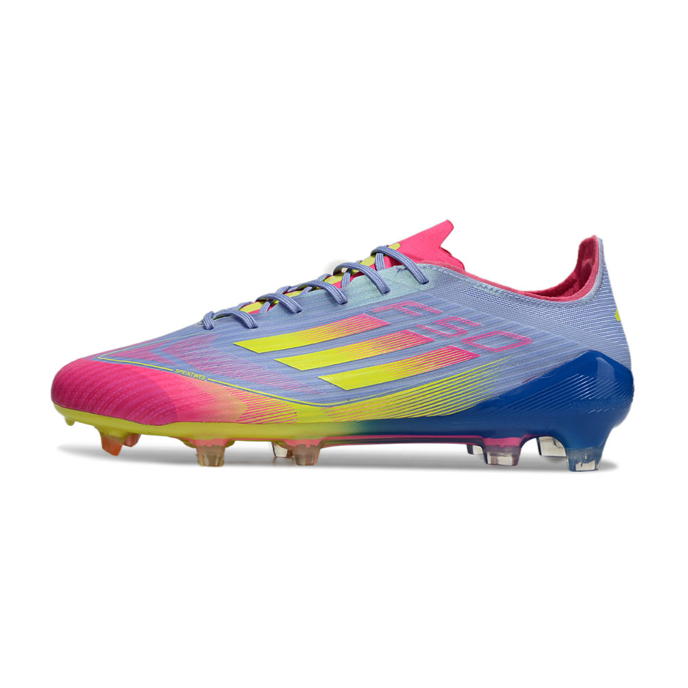 Chuteira Campo Adidas F50 FG Azul e Rosa 