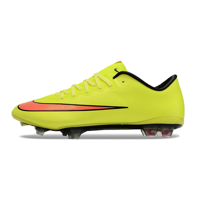 Chuteira Campo Nike Retrô Mercurial Vapor 10 FG Verde Neon e Laranja
