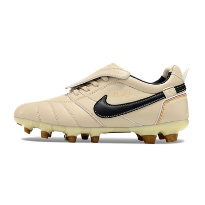 Chuteira Campo Nike Retrô Tiempo Legend R10 Elite Bege e Preta