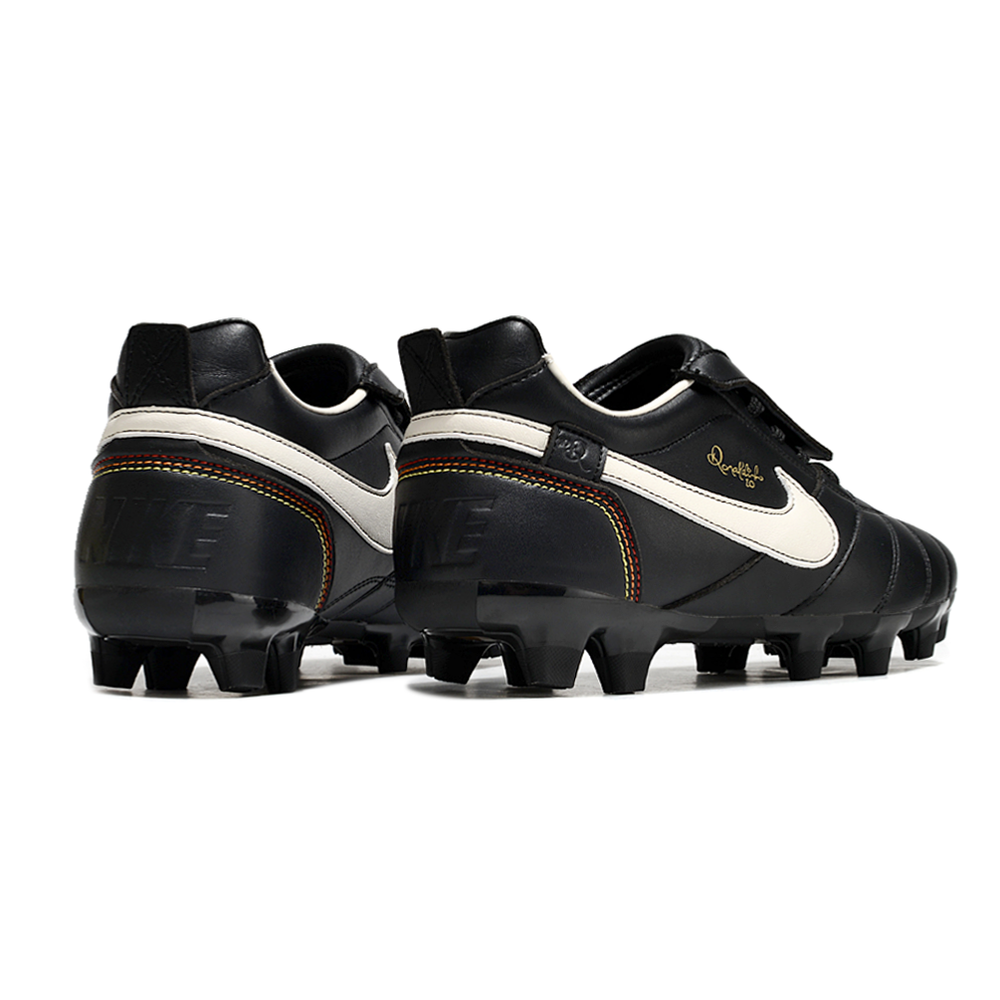 Chuteira Campo Nike Retrô Tiempo Legend R10 Elite Preta e Branca