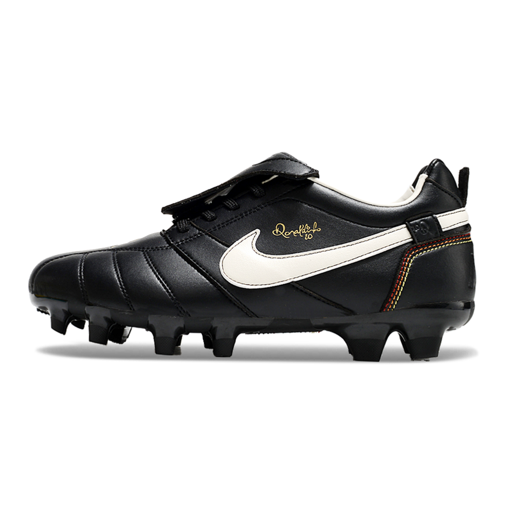 Chuteira Campo Nike Retrô Tiempo Legend R10 Elite Preta e Branca