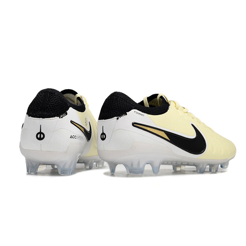 Chuteira Campo Nike Tiempo Legend 10 Elite FG Bege e Branca 
