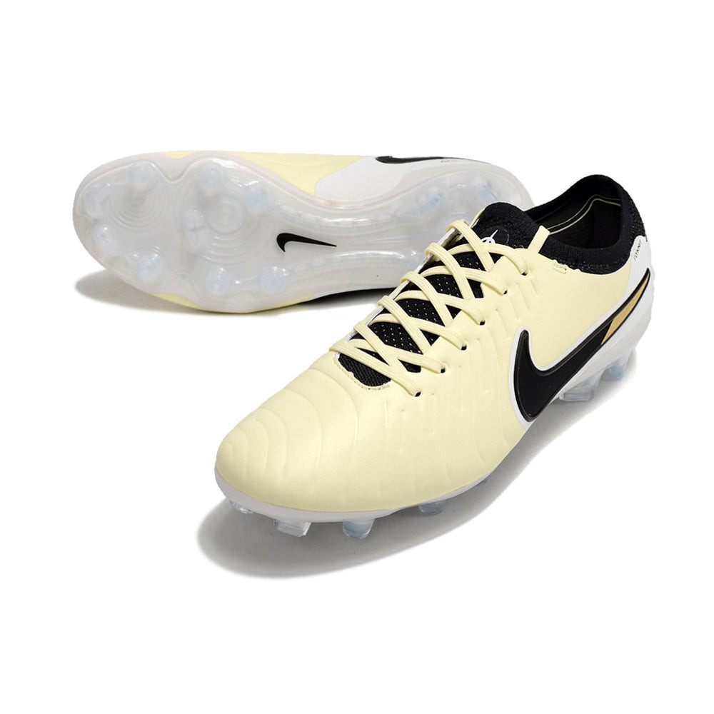 Chuteira Campo Nike Tiempo Legend 10 Elite FG Bege e Branca 