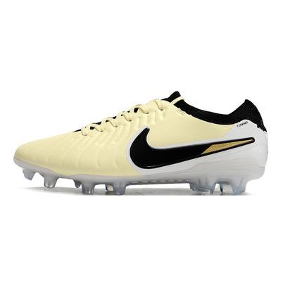 Chuteira Campo Nike Tiempo Legend 10 Elite FG Bege e Branca 
