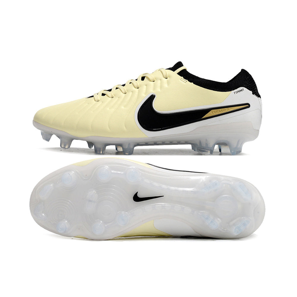 Chuteira Campo Nike Tiempo Legend 10 Elite FG Bege e Branca 