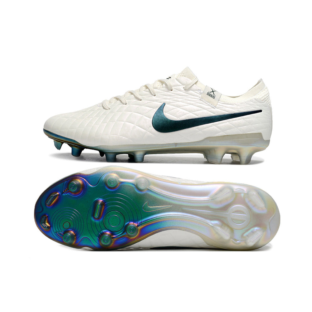 Chuteira Campo Nike Tiempo Legend 10 Elite FG Branca e Verde 