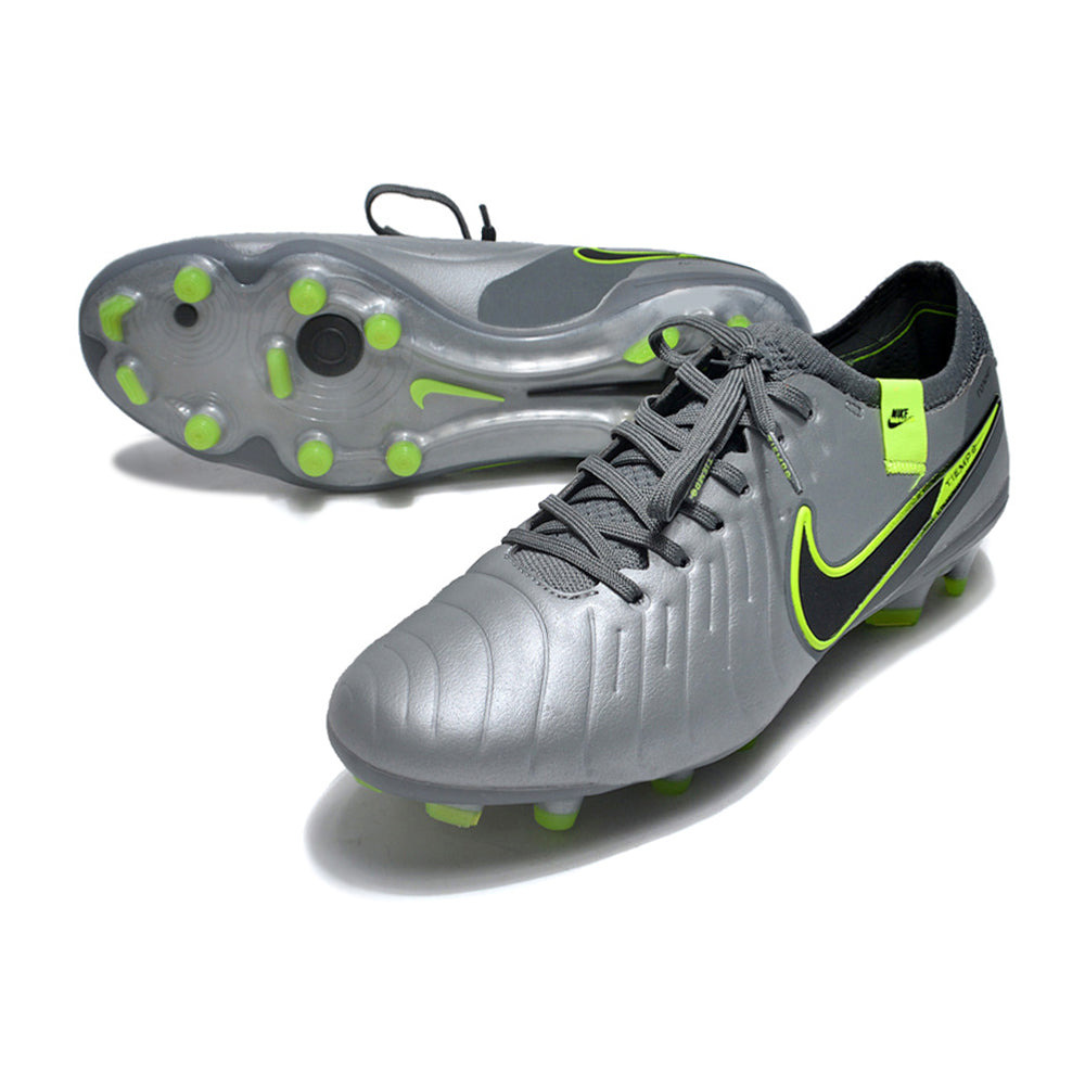 Chuteira Campo Nike Tiempo Legend 10 Elite FG Cinza, Preta e Verde