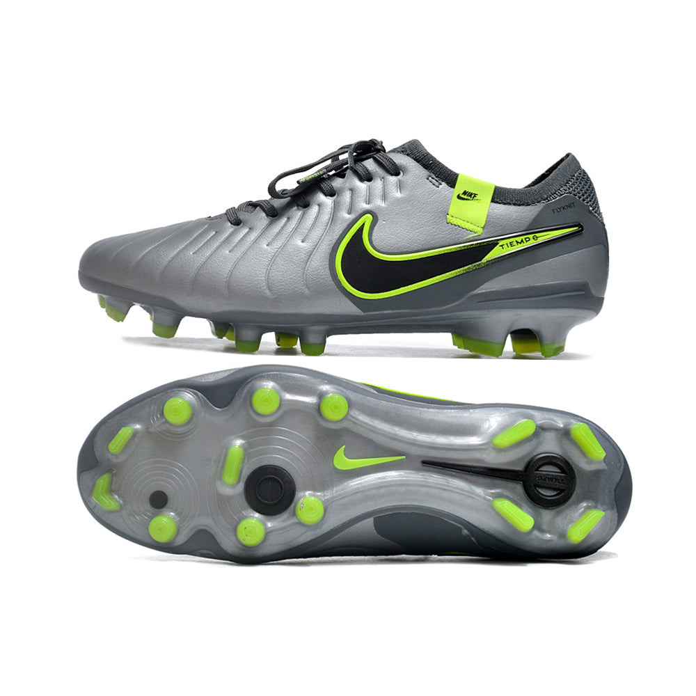 Chuteira Campo Nike Tiempo Legend 10 Elite FG Cinza, Preta e Verde
