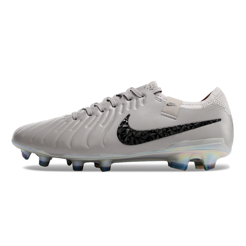 Chuteira Campo Nike Tiempo Legend 10 Elite FG Prata e Preto 