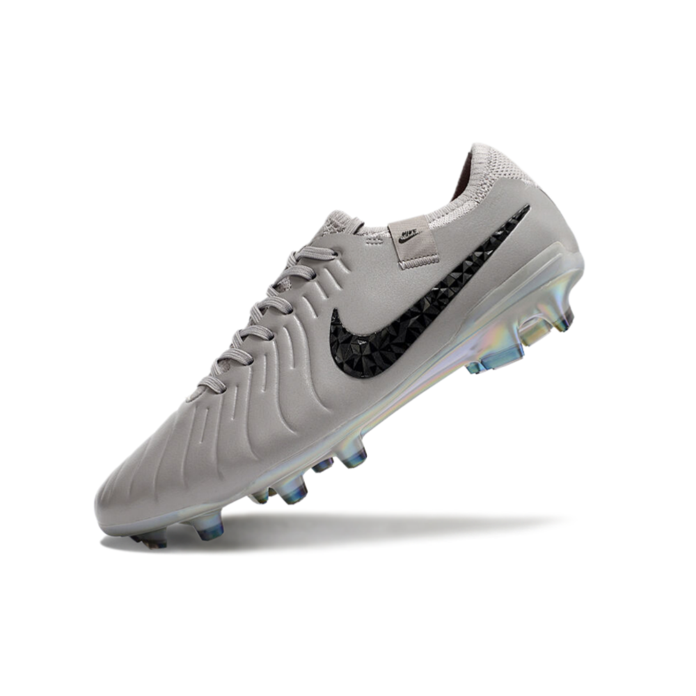 Chuteira Campo Nike Tiempo Legend 10 Elite FG Prata e Preto 