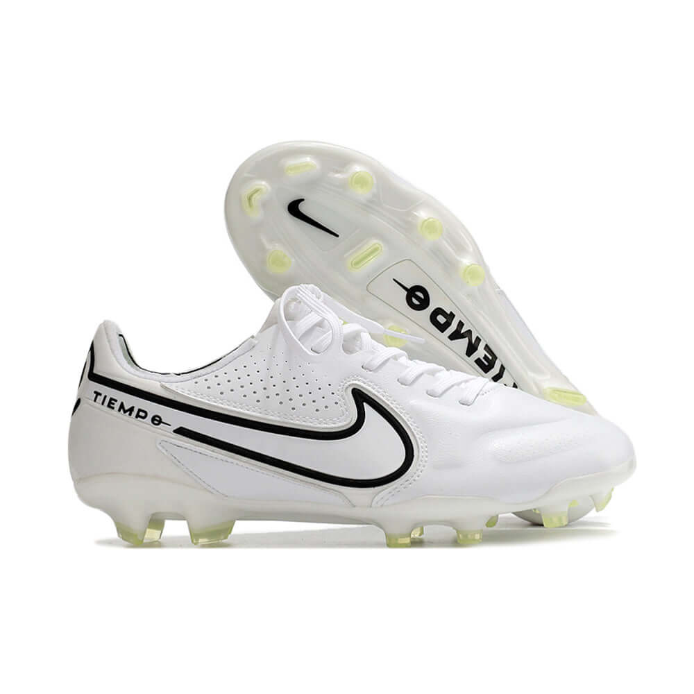 Chuteira Campo Nike Tiempo Legend 9 Elite FG Branco e Preto