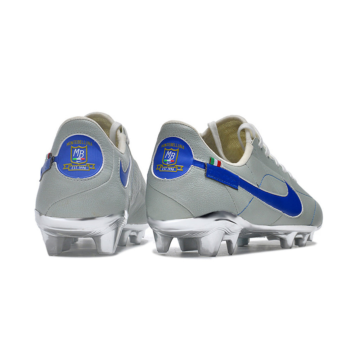Chuteira Campo Nike Tiempo Legend 9 Elite FG Cinza e Azul