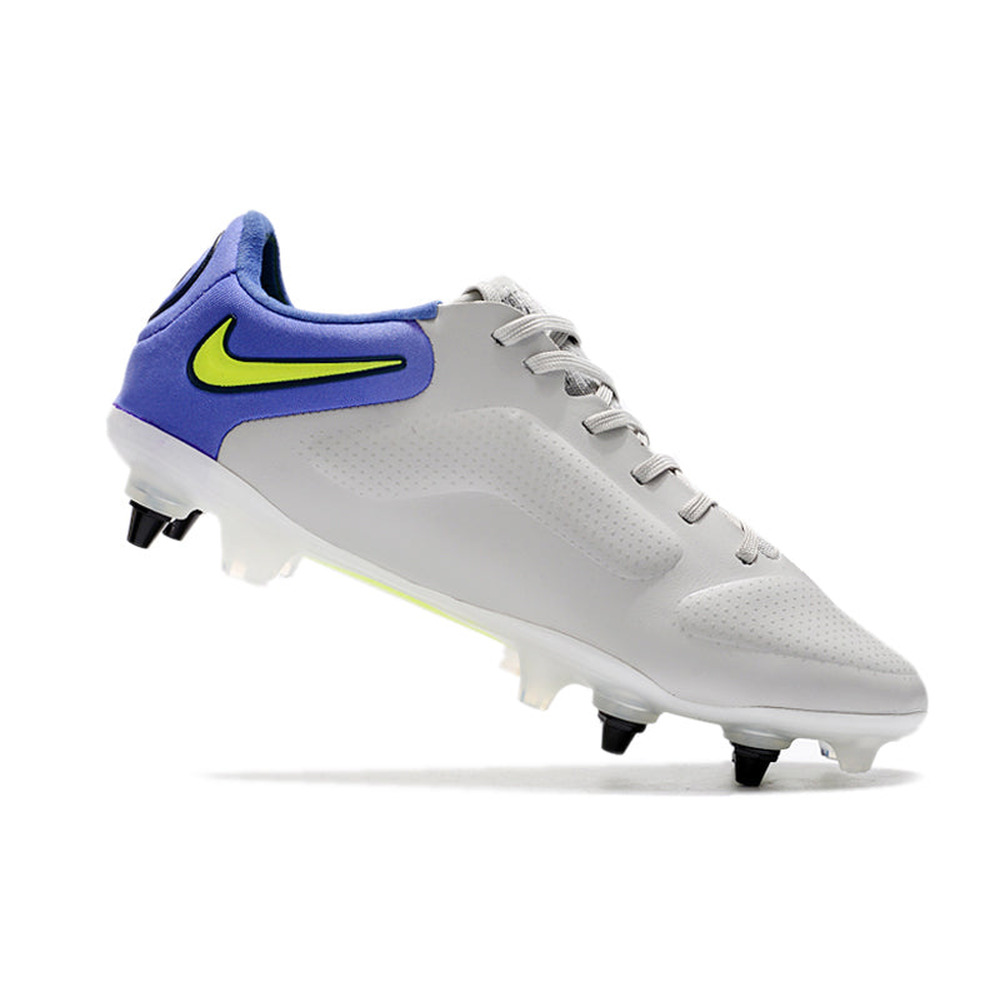 Chuteira Campo Nike Tiempo Legend 9 Elite Trava Mista Cinza e Roxo 