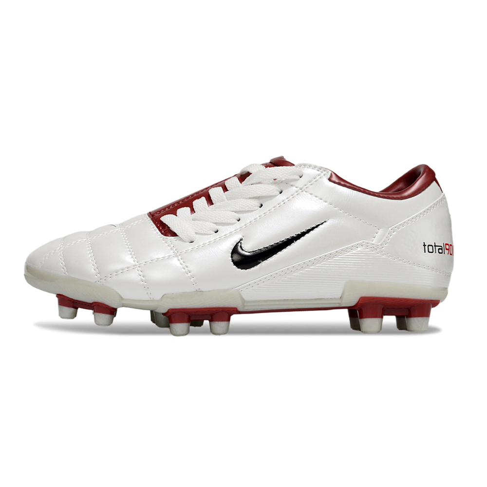 Chuteira Campo Nike Total 90 FG Branco e Vermelho