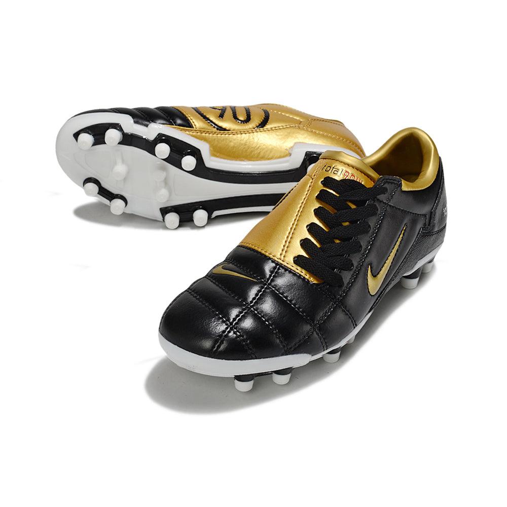 Chuteira Campo Nike Total 90 FG Preto e Dourado