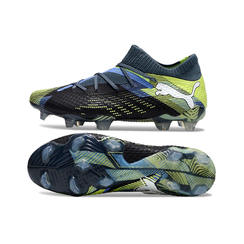 Chuteira Campo Puma Future 7 FG Azul e Verde