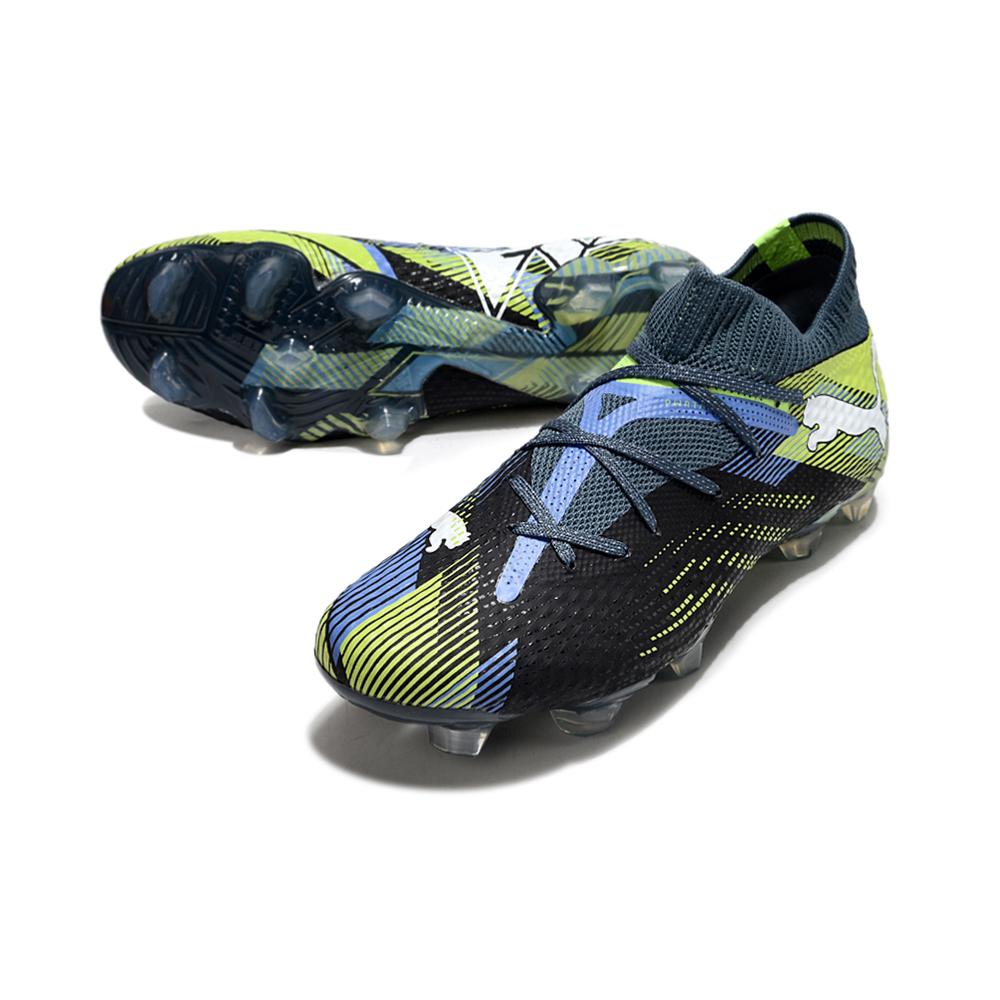Chuteira Campo Puma Future 7 FG Azul e Verde