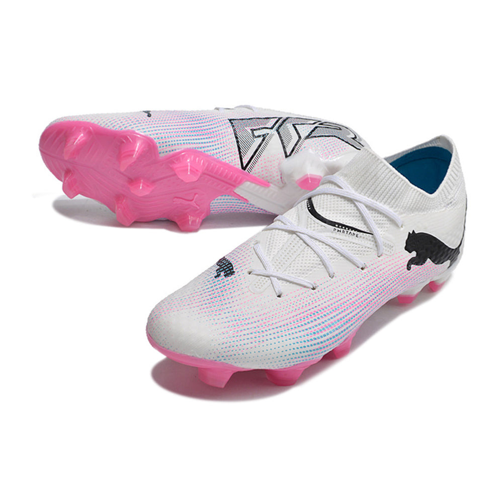 Chuteira Campo Puma Future 7 FG Branca e Rosa 