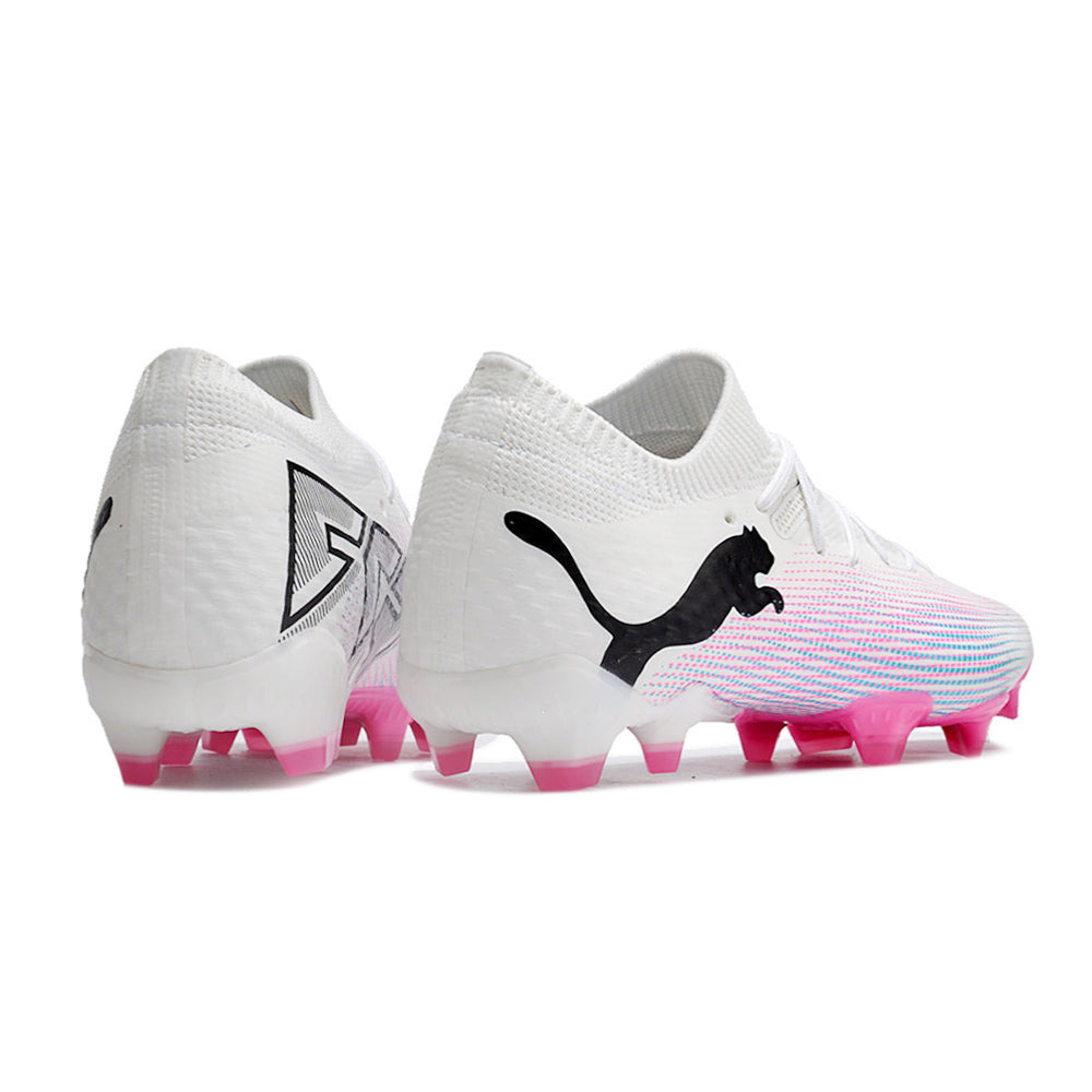Chuteira Campo Puma Future 7 FG Branca e Rosa 