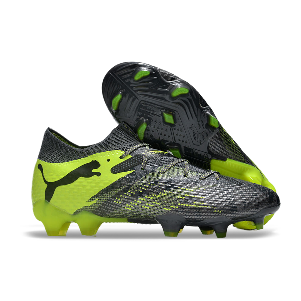 Chuteira Campo Puma Future 7 FG Cinza e Verde 