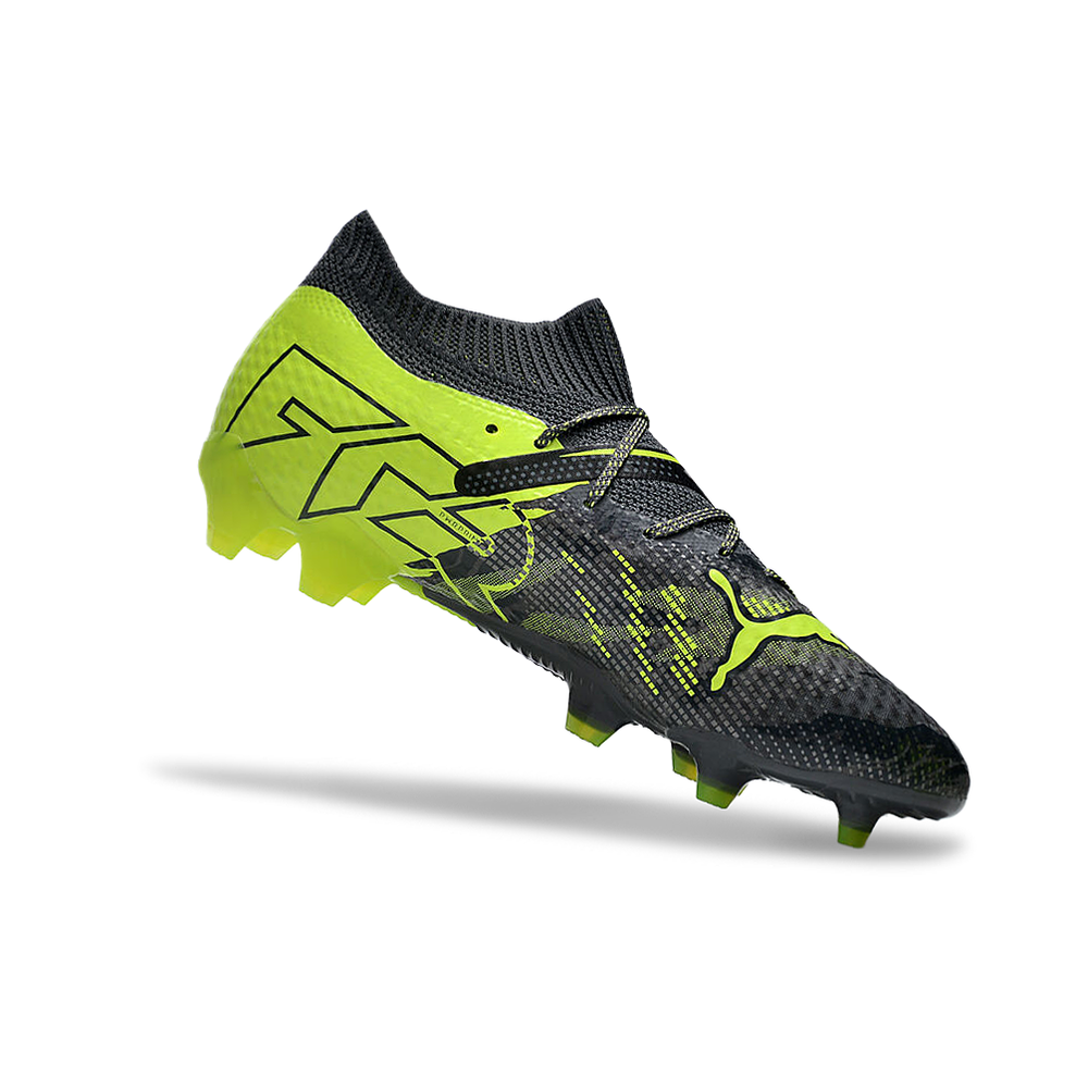 Chuteira Campo Puma Future 7 FG Cinza e Verde 
