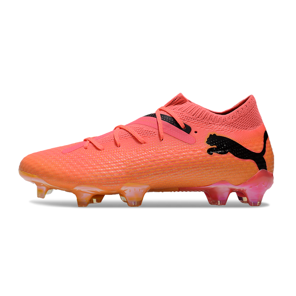 Chuteira Campo Puma Future 7 FG Laranja e Rosa 