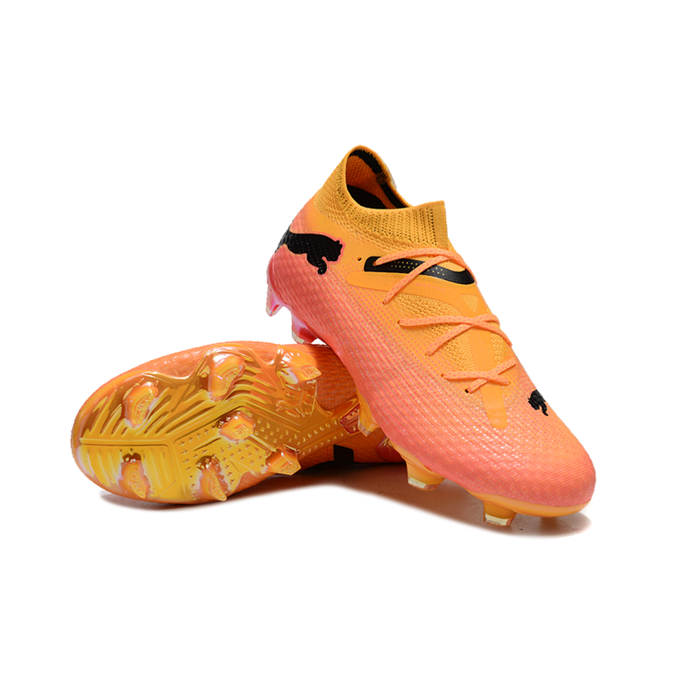 Chuteira Campo Puma Future 7 FG Laranja e Rosa 