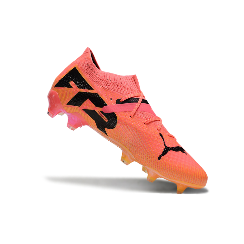 Chuteira Campo Puma Future 7 FG Laranja e Rosa 