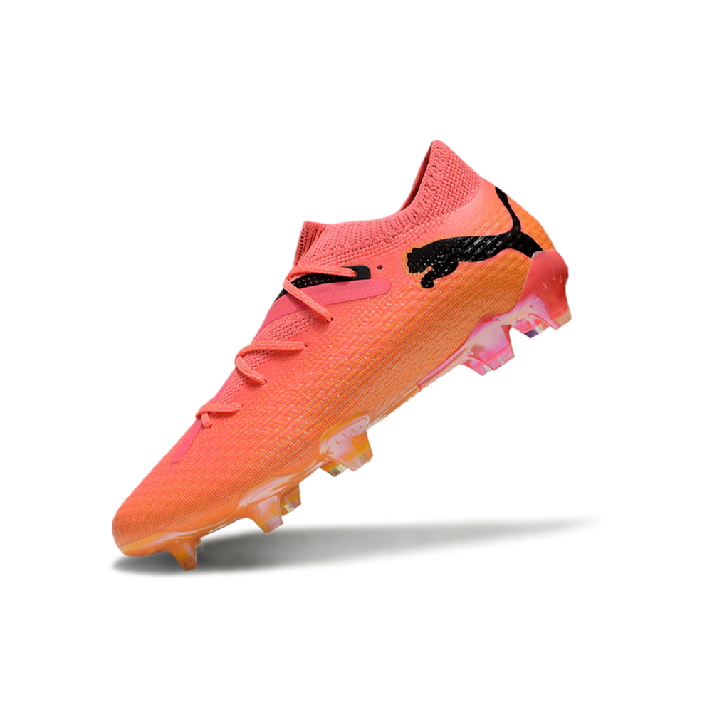 Chuteira Campo Puma Future 7 FG Laranja e Rosa 
