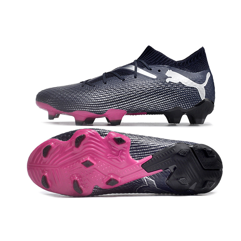 Chuteira Campo Puma Future 7 FG Preta e Rosa