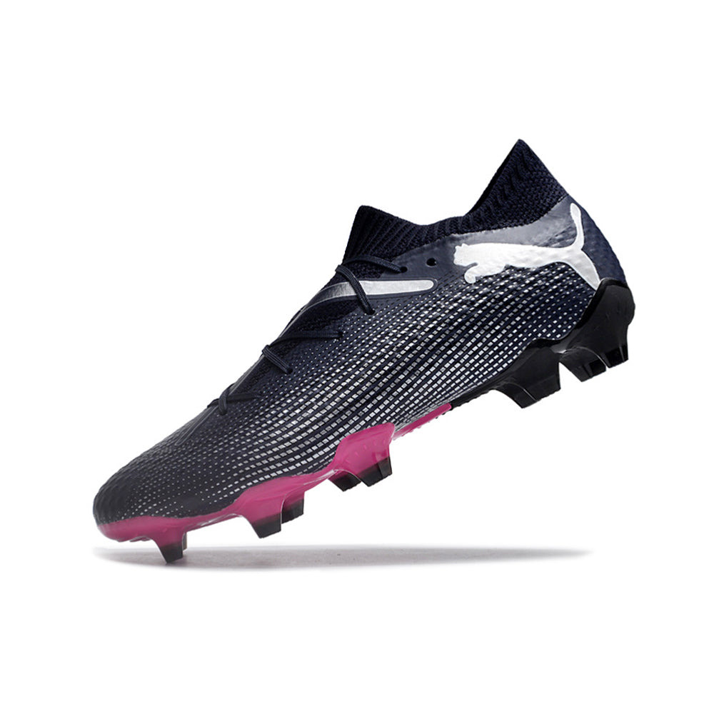 Chuteira Campo Puma Future 7 FG Preta e Rosa