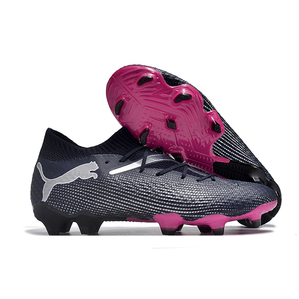 Chuteira Campo Puma Future 7 FG Preta e Rosa