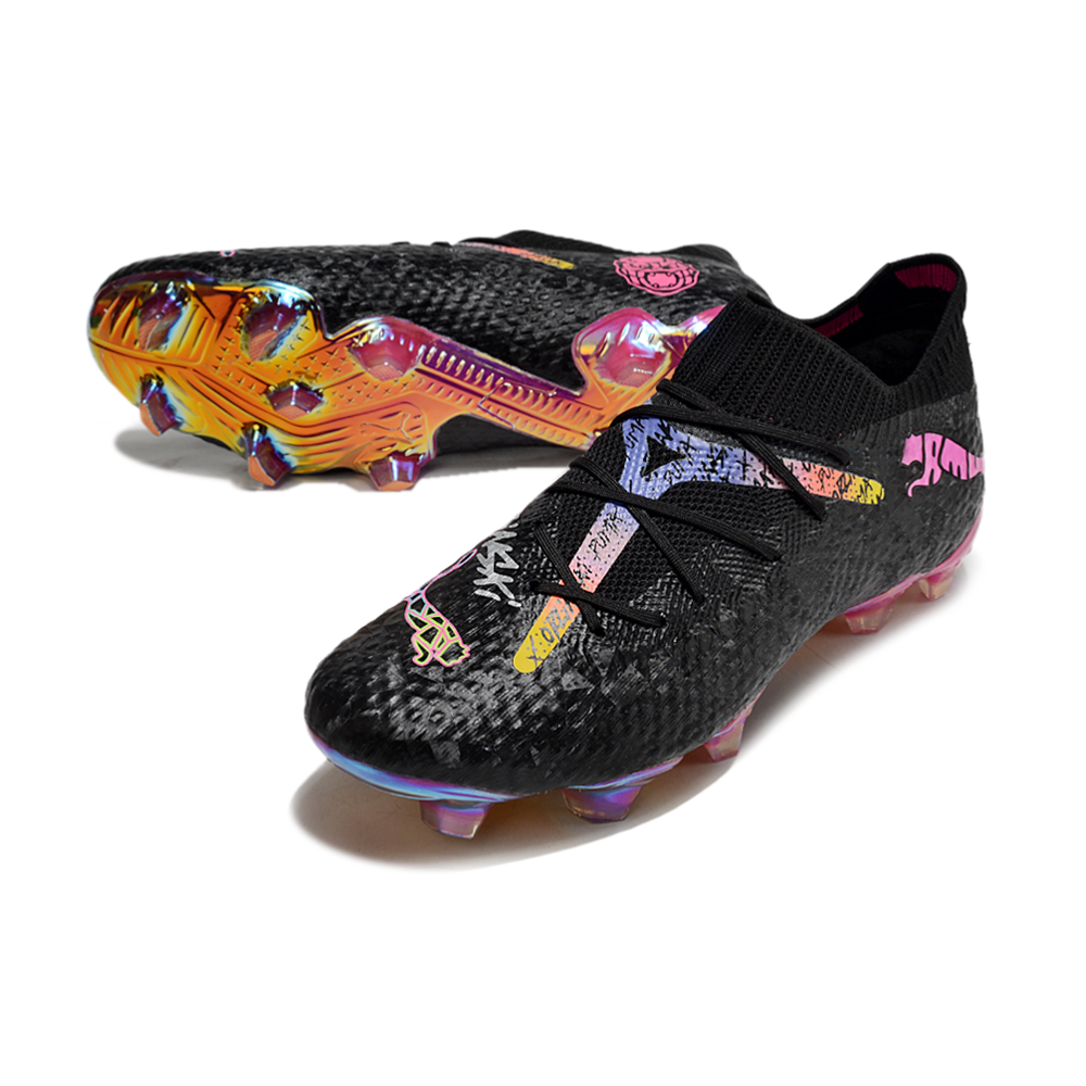 Chuteira Campo Puma Future 7 FG Preta e Rosa 