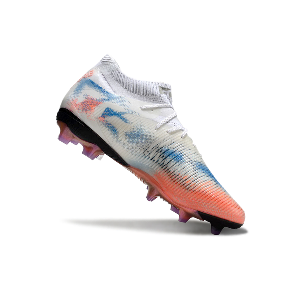 Chuteira Campo Puma Future 8 FG Branca, Laranja e Azul