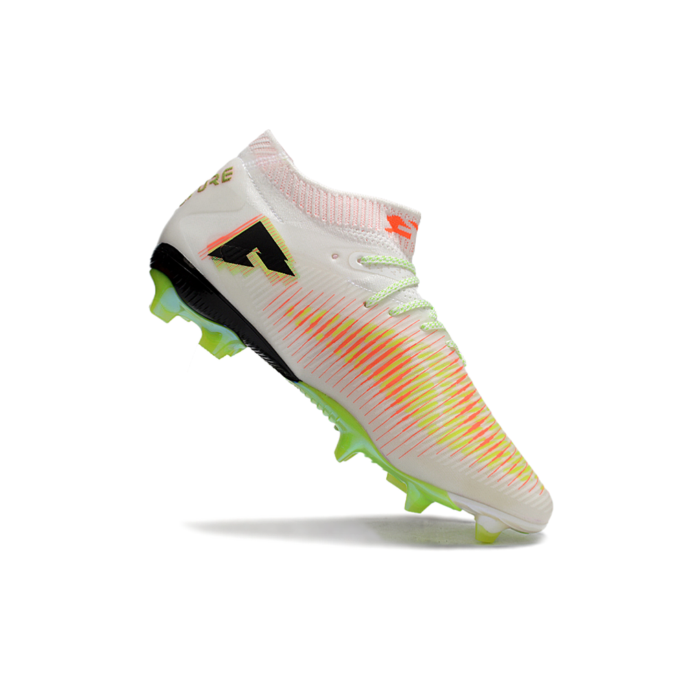Chuteira Campo Puma Future 8 FG Branca, Laranja e Verde 