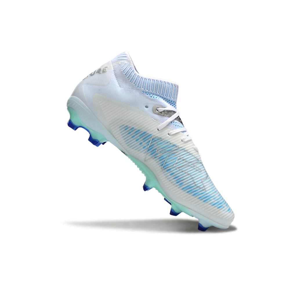 Chuteira Campo Puma Future 8 FG Branco e Azul