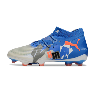 Chuteira Campo Puma Future 8 FG Cinza e Azul 