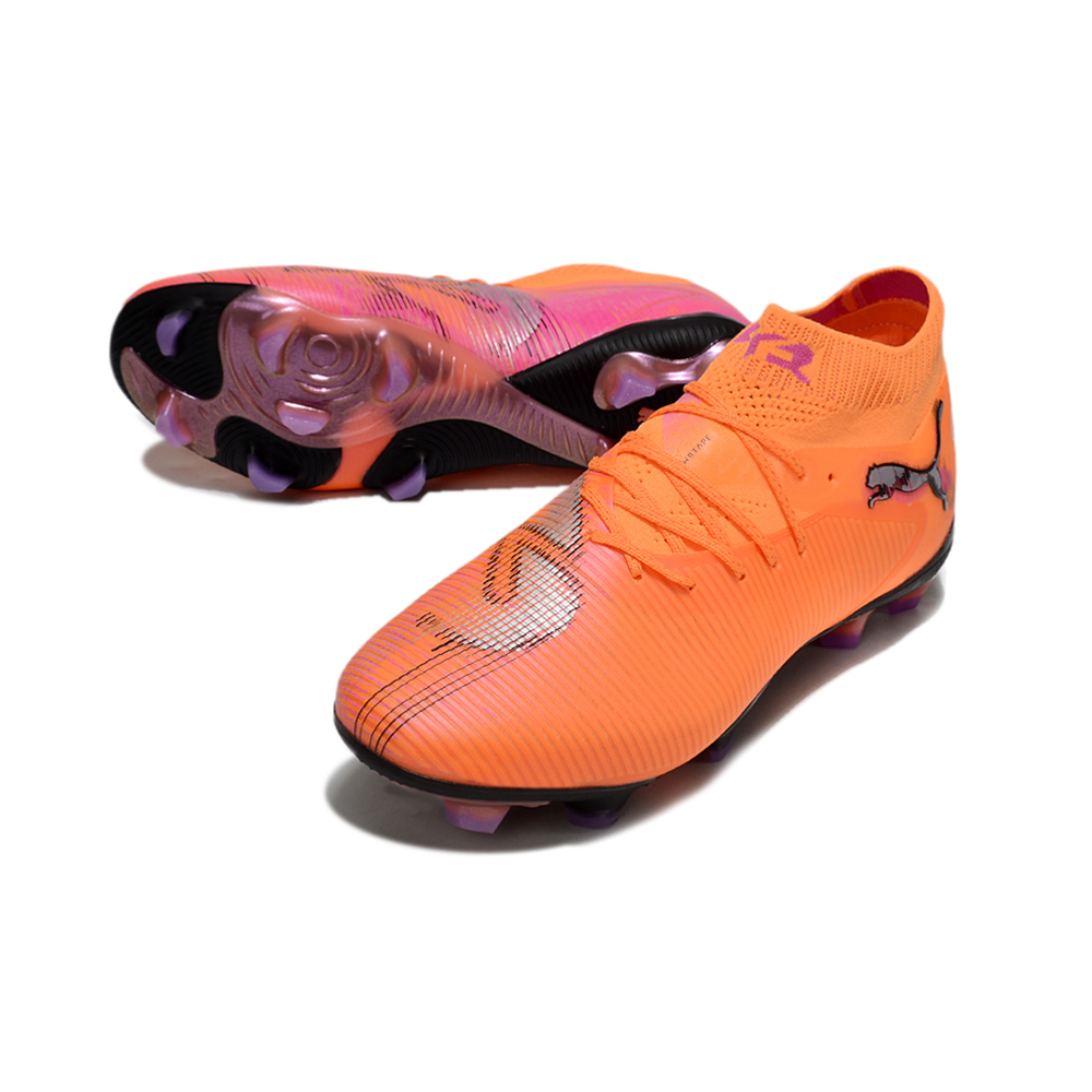 Chuteira Campo Puma Future 8 FG Laranja e Rosa