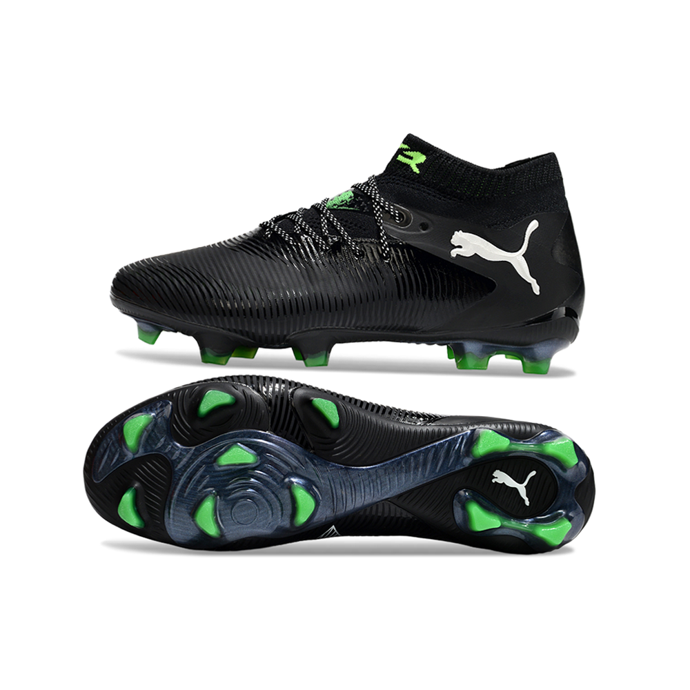 Chuteira Campo Puma Future 8 FG Preto e Verde