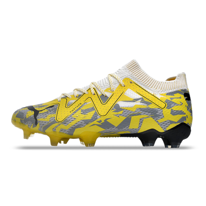 Chuteira Campo Puma Future Ultimate FG Amarela e Cinza 