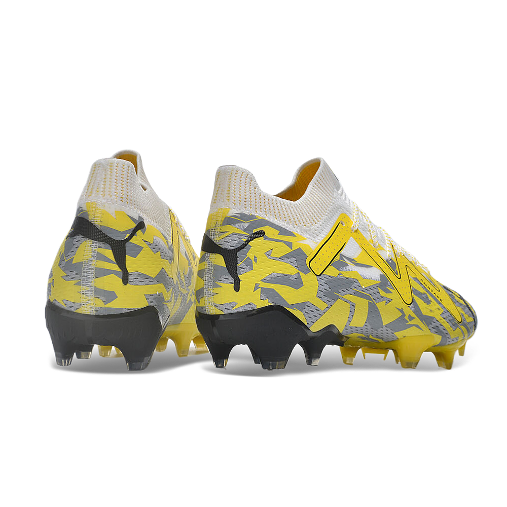 Chuteira Campo Puma Future Ultimate FG Amarela e Cinza 