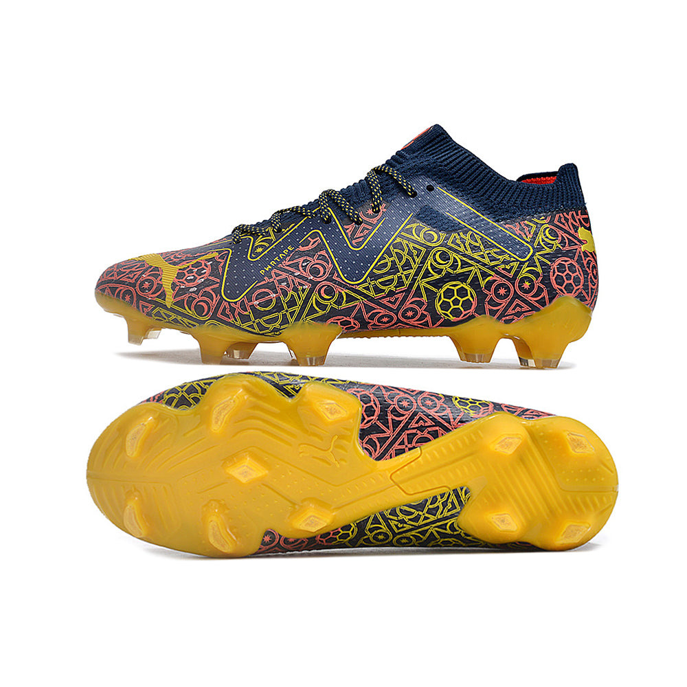 Chuteira Campo Puma Future Ultimate FG Azul e Amarela