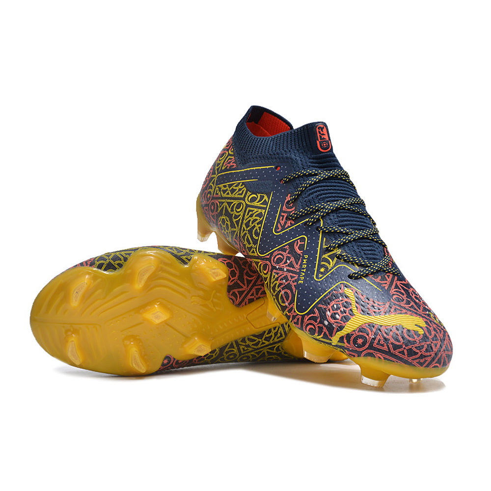 Chuteira Campo Puma Future Ultimate FG Azul e Amarela